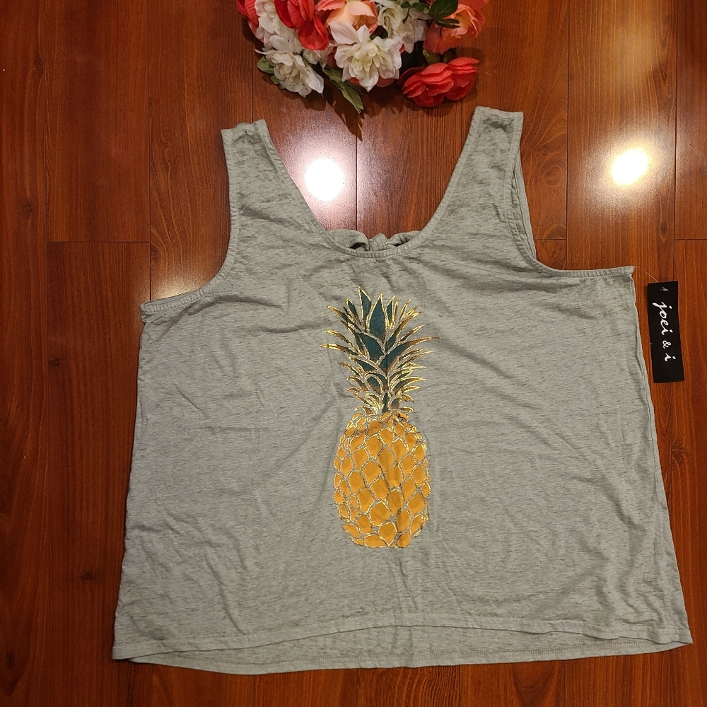 Joei & I Tank Top Pineapple Design Size 2X